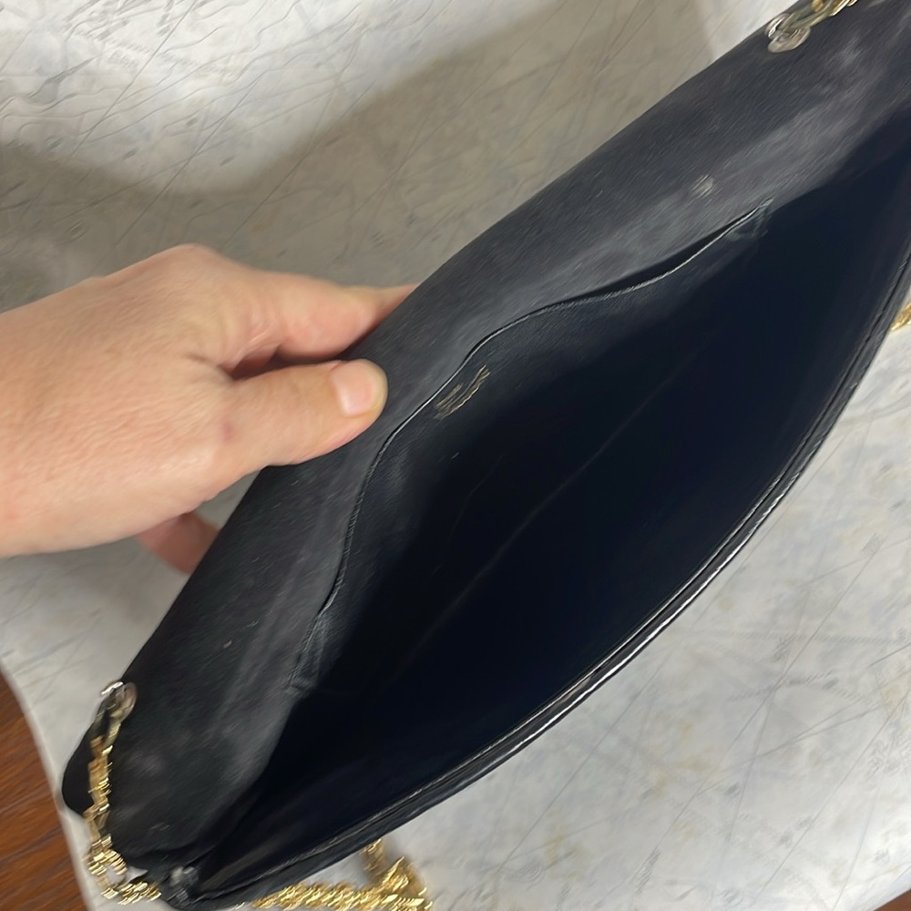 ☔️ VINTAGE ENVELOPE/S-CHAIN WOVEN LEATHER SUEDE CLUTCH - Picture 10 of 12